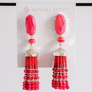 Kendra Scott Dove Earrings Tassel Red Dark Pink